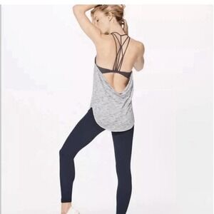 Lululemon Raise The Barre Tank Tiger Space Dye Black White / Dark Carbon Size 4
